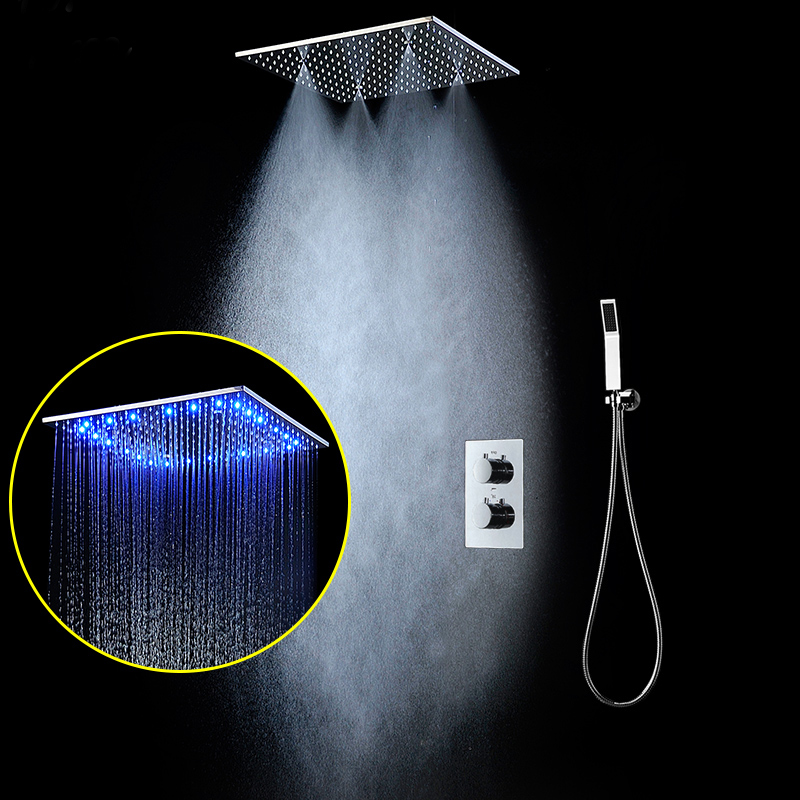 Varadero Thermostatic LED Shower Panel Set with Hand Held Shower